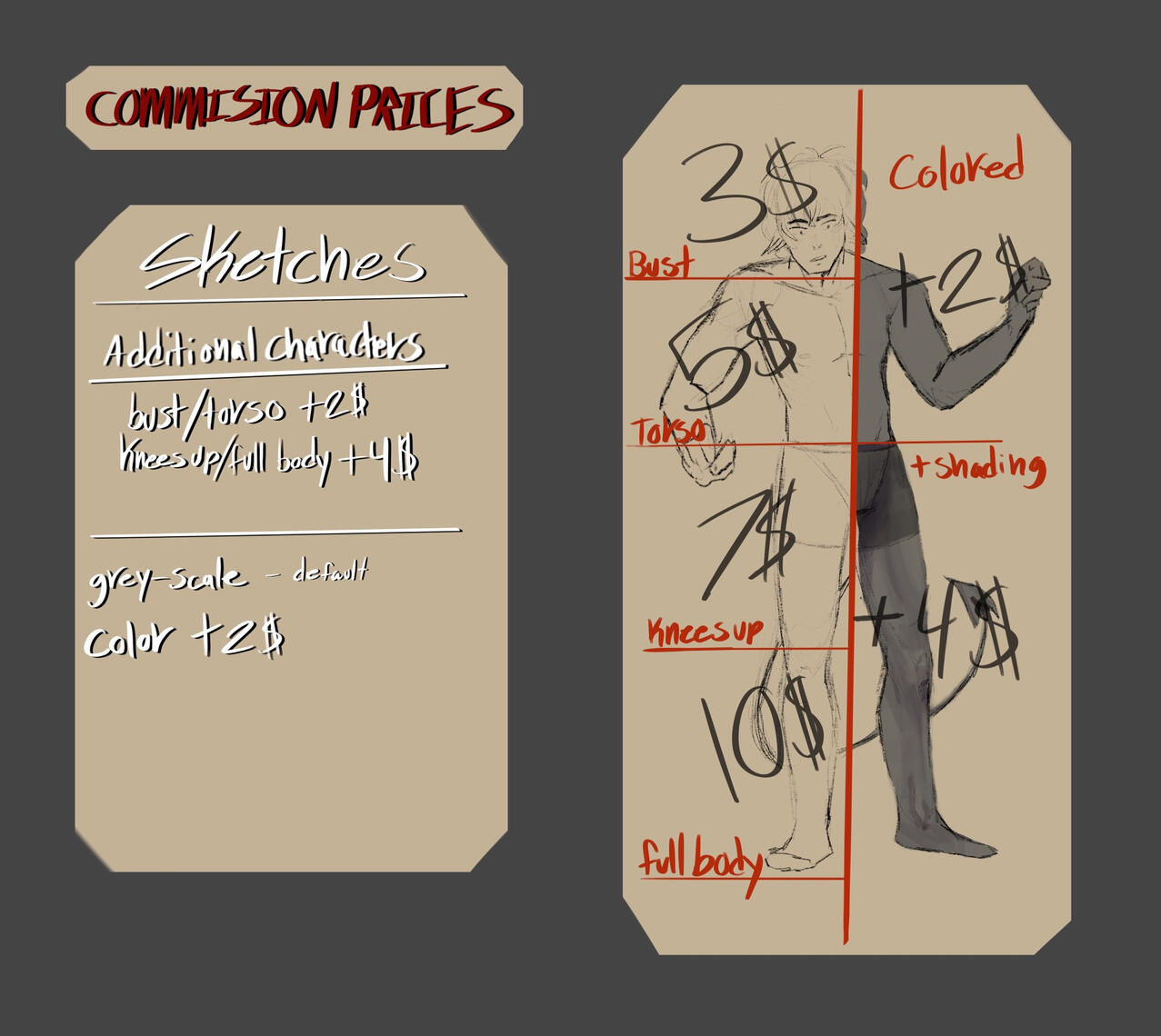 sketch/colored sketch/color+shading